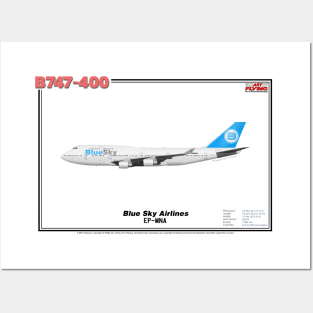 Boeing B747-400 - Blue Sky Airlines (Art Print) Posters and Art